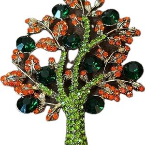 Betsey Johnson Multicolor Rhinestone’s gold-toned approx 3.5” x 2 3/4”